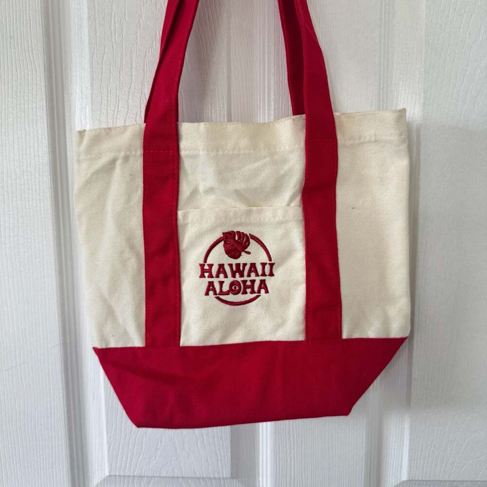 Hawaii Aloha Canvas Tote Bag with Embroidered Logo